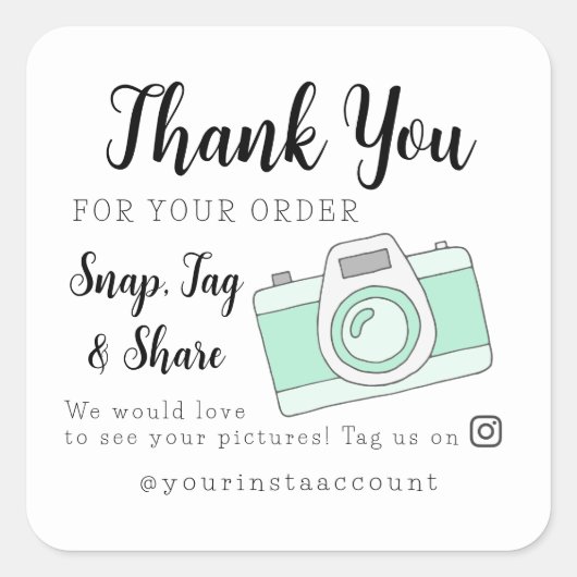 Dank u Onverwacht Label en Deel Sociale Media Stic (Voorkant)