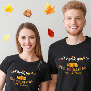 Dank u onze Principal (naam toevoegen) Thanksgivin T-shirt