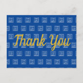 Dank u op Blauw Uw Sjabloon van het Patroon van he Briefkaart (Voorkant)