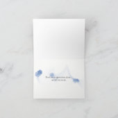 Dank u op blauwe geweven achtergrond bedankkaart (Binnen)