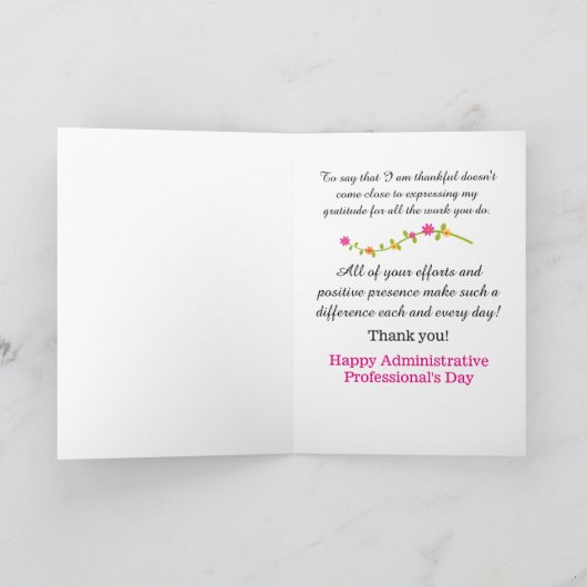Dank u op de dag van de Administratieve Beroeps Bedankkaart (Binnen)