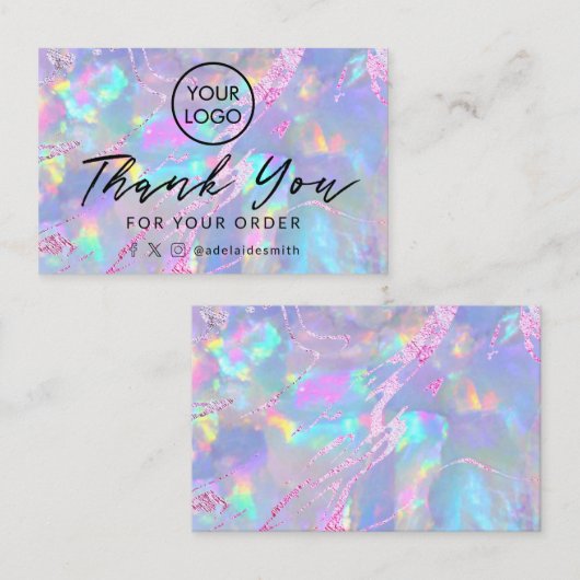 Dank u Opal Achtergrond visitekaartje (Voorkant / Achterkant)