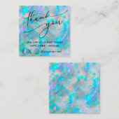 Dank u Opal geïnspireerde Textuur kortingskaart Vierkante Visitekaartje (Voorkant / Achterkant)