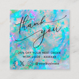 Dank u Opal geïnspireerde Textuur kortingskaart Vierkante Visitekaartje