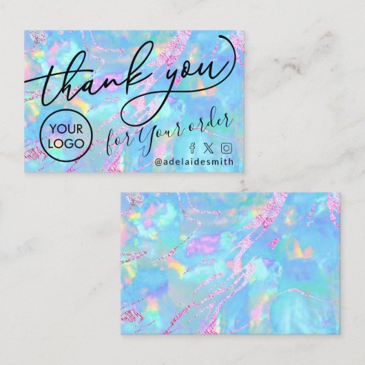 Dank u Opal visitekaartje (Voorkant / Achterkant)