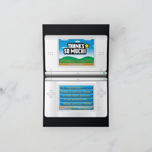 Dank u opmerking - bijpassende video gamer party u bedankkaart (Binnen)
