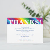 DANK U OPMERKING heldere gewaagde kleurrijke regen RSVP Kaartje (Staand voorkant)