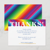 DANK U OPMERKING heldere gewaagde kleurrijke regen RSVP Kaartje (Voorkant / Achterkant)