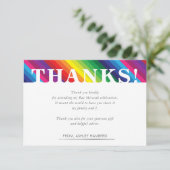 DANK U OPMERKING heldere gewaagde kleurrijke regen RSVP Kaartje (Staand voorkant)