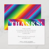 DANK U OPMERKING heldere gewaagde kleurrijke regen RSVP Kaartje (Voorkant / Achterkant)