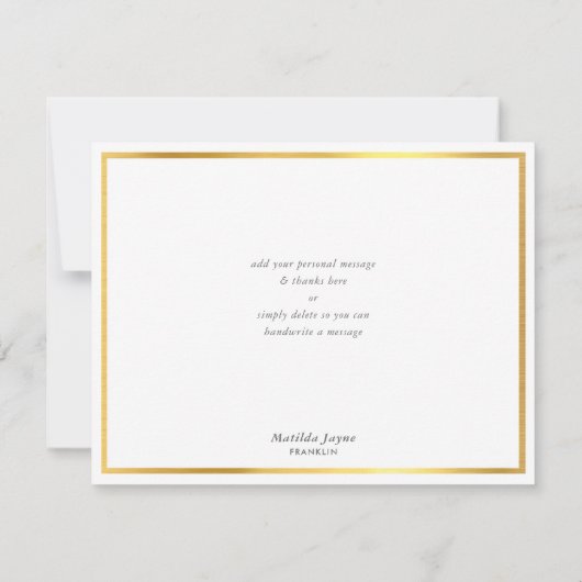 DANK U OPMERKING modern vet blok koraal roze goud Bedankkaart (Achterkant)