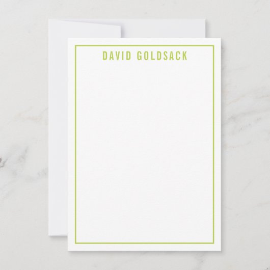 DANK U OPMERKING moderne eenvoudige naam lime groe Bedankkaart (Voorkant)