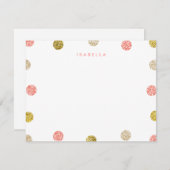 Dank u, Opmerking, Roze en Gold Glitter Notitiekaartje (Voorkant / Achterkant)