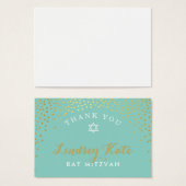 DANK U OPMERKING rustieke plek confetti goud MINT Visitekaartje (Voorkant /achterkant)