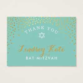 DANK U OPMERKING rustieke plek confetti goud MINT Visitekaartje