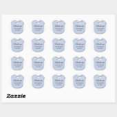 Dank u opmerking voor baby showers - blauw ronde sticker (Vel)