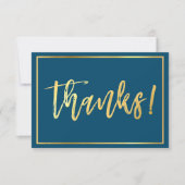 DANK U OPMERKT handmatig geschreven gouden script Kaart (Voorkant)