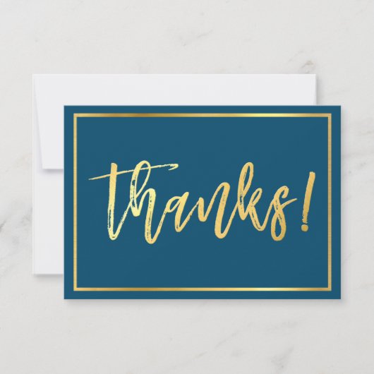 DANK U OPMERKT handmatig geschreven gouden script Kaart (Voorkant)