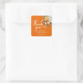 Dank u Oranje Baby shower Favor Classic Round Vierkante Sticker (Tas)