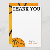 Dank u Oranje basketbal sport Kinder Bedankkaart (Voorkant / Achterkant)