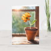 Dank u Oranje Daisy Bedankkaart (Voorkant)