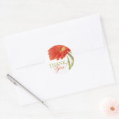 Dank u | Oranje Gerbera Daisy Ronde Sticker (Envelop)