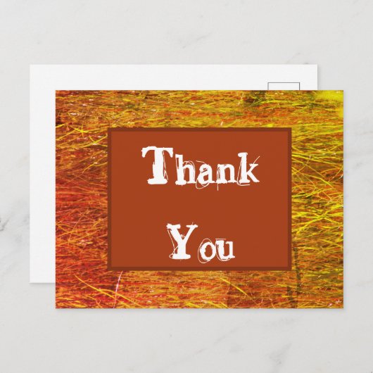 Dank U Oranje Herfstkleuren Waardering Briefkaart (Voorkant / Achterkant)