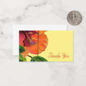 Dank u oranje hibiscus bloemkunst notitiekaartje (Voorkant / Achterkant in situ)