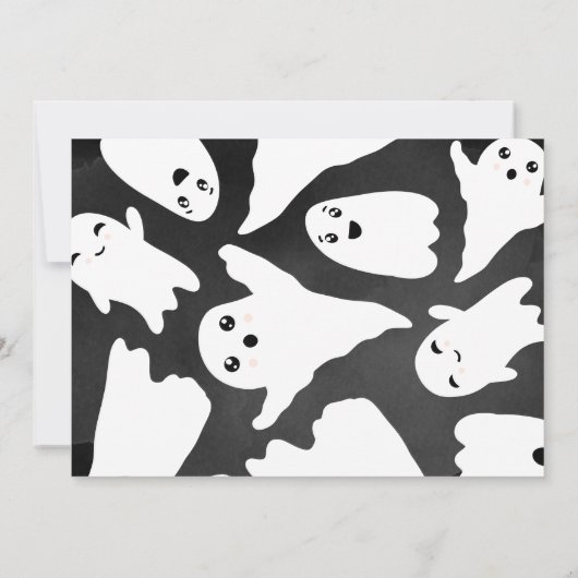 Dank u oranje zwarte Halloween spook baby shower Bedankkaart (Achterkant)