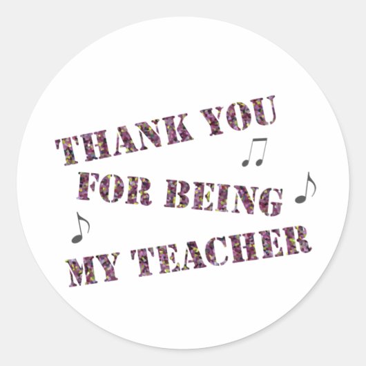 Dank u Orchestra Music Teacher Appreciation Ronde Sticker (Voorkant)
