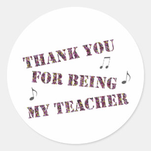 Dank u Orchestra Music Teacher Appreciation Ronde Sticker