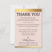 DANK U orde tussenvoegsel modern gouden folie rand Bedankkaart (Voorkant)