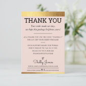 DANK U orde tussenvoegsel modern gouden folie rand Bedankkaart (Staand voorkant)