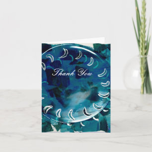 Dank u - Origineel Blauw Kunstwerk Bedankkaart