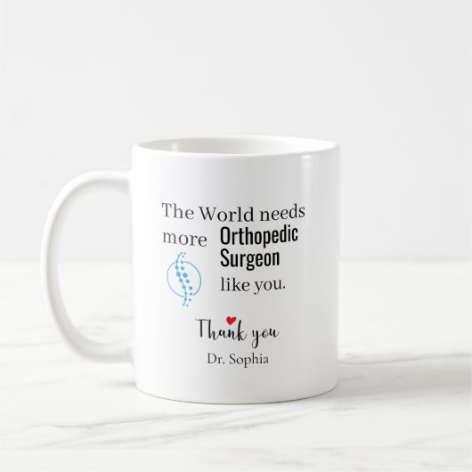 Dank U Orthopedisch Chirurg Aangepaste Naam Koffiemok (Links)