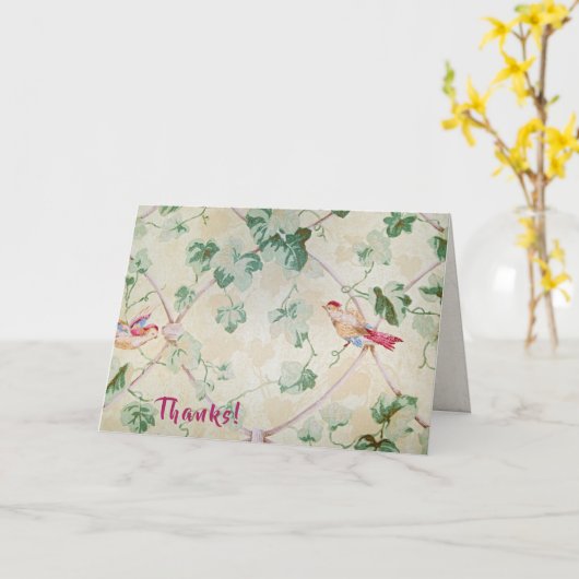 Dank u oud muurdocument patroon kaart (Gele Bloem)