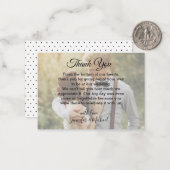 dank u overlay kalligrafie bruiloft foto notitiekaartje (Voorkant / Achterkant in situ)