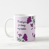Dank u Paars Floral-waardering voor docent Koffiemok (Links)