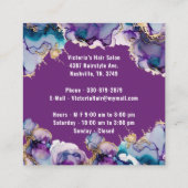 Dank u Paarse Abstracte elegante zaken Vierkante Visitekaartje (Achterkant)