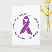 Dank u Paarse Awareness Ribbon Kaart (Gele Bloem)