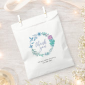 Dank u paarse blauw bloemenbruiloftsgunstzakken bedankzakje (Geknipt)