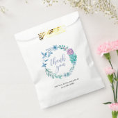 Dank u paarse blauw bloemenbruiloftsgunstzakken bedankzakje (Gezegeld)