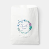 Dank u paarse blauw bloemenbruiloftsgunstzakken bedankzakje (Voorkant)