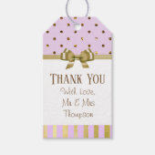 Dank u Paarse en gouden huwelijkscadeau Label Cadeaulabel (Voorkant)