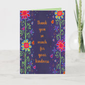 Dank u Paarse Floral Kaart (Voorkant)