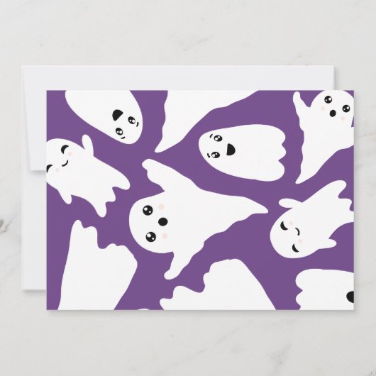 Dank u paarse Halloween-spoken baby shower Bedankkaart (Achterkant)