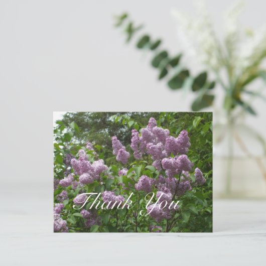 Dank u-Paarse Lila Struik Briefkaart (Staand voorkant)
