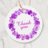 Dank u paarse panty krans kunst bedankjes labels (Voorkant)