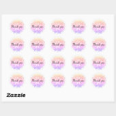 Dank U Paarse Roze Mandala Bloem Ronde Sticker (Vel)