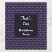 Dank u Paarse waardering van het zwarte cirkelpatr Wijn Etiket (Enkel label)